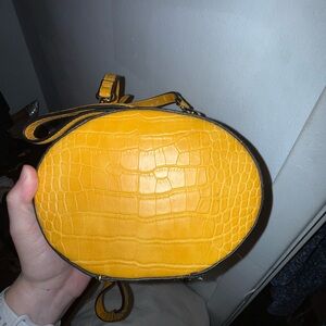 Yellow Croc-Embossed Women's Bag